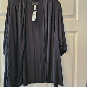 J. Jill Black Open Front Sweater